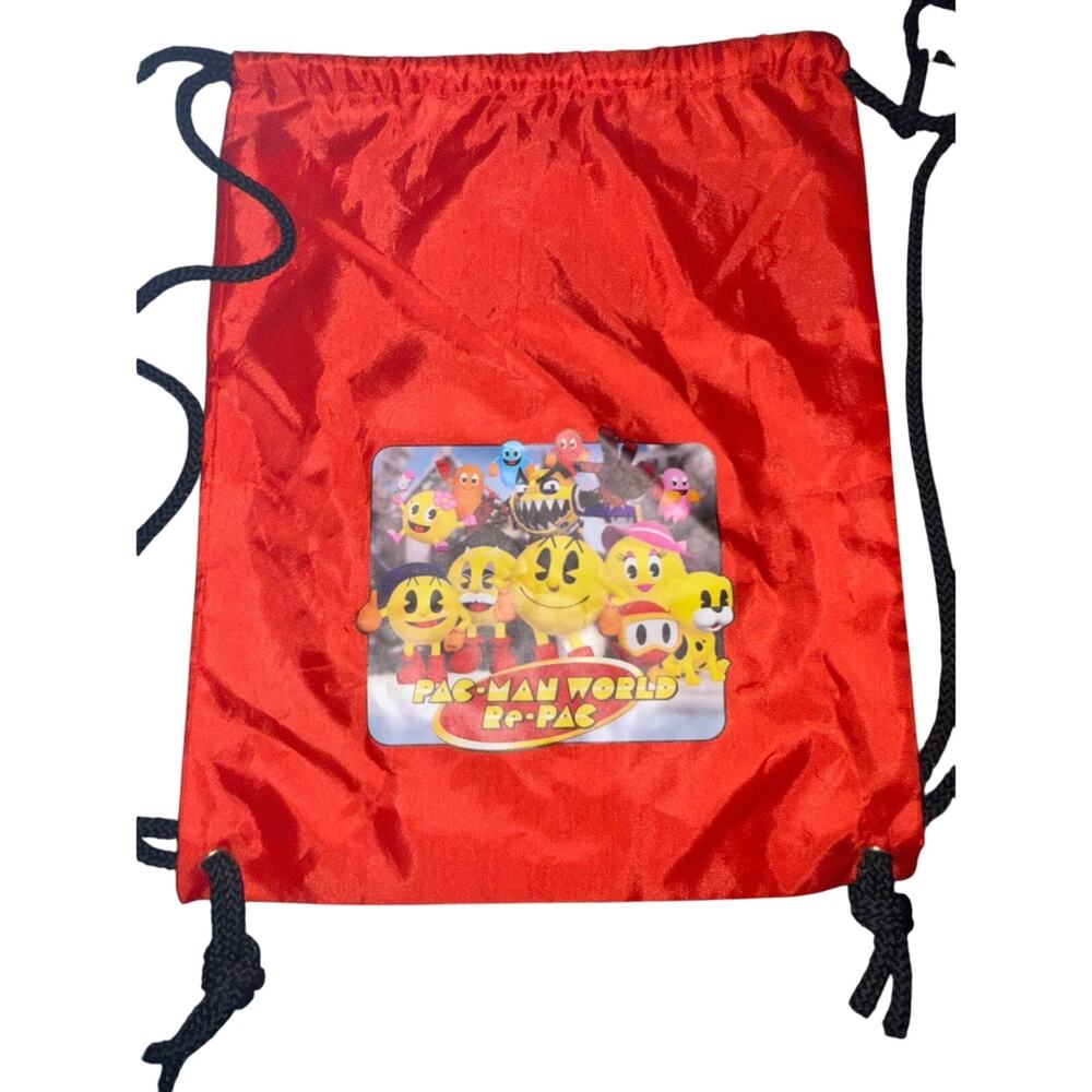 2022 SDCC PAC-MAN WORLD RE-PAC Red Drawstring Backpack Promo RARE!
